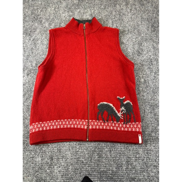Woolrich Jackets & Blazers - Woolrich Red Deer Fair Isle Knit Zip Up Vest Sweater Women Size large cottagecor